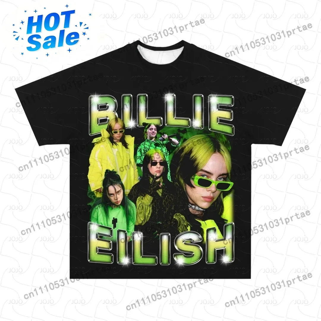 Street Fashion Men 2025 - T-shirt con Motivo Retrò Billie Eilish