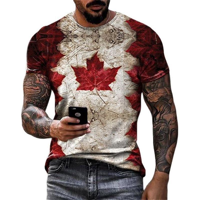 Retro Canada Flag T-shirt 3D P - Street Fashion Canada recensione e prezzo