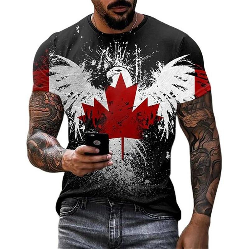 Retro Canada Flag T-shirt 3D P - Street Fashion Canada recensione e prezzo