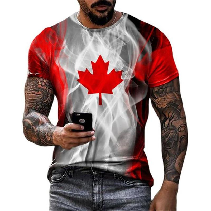 Retro Canada Flag T-shirt 3D P - Street Fashion Canada recensione e prezzo