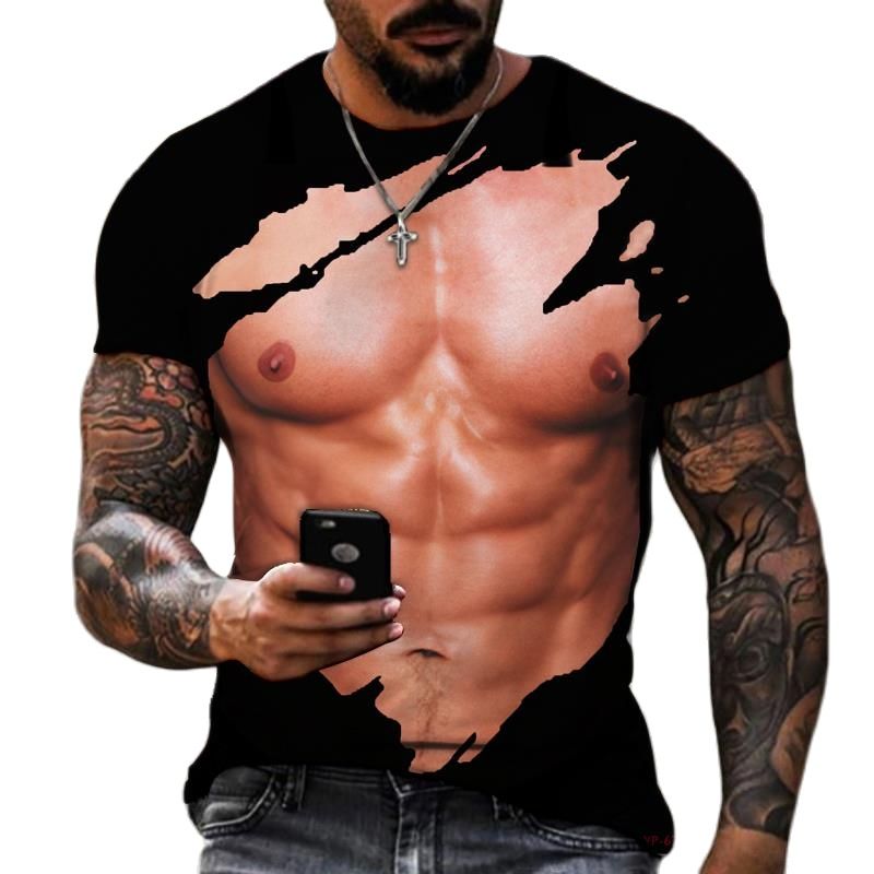T-shirt muscolare stampata in  - Street Fashion For Short Guys recensione e prezzo