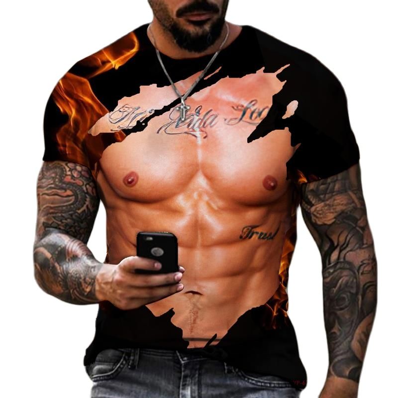 T-shirt muscolare stampata in  - Street Fashion For Short Guys recensione e prezzo