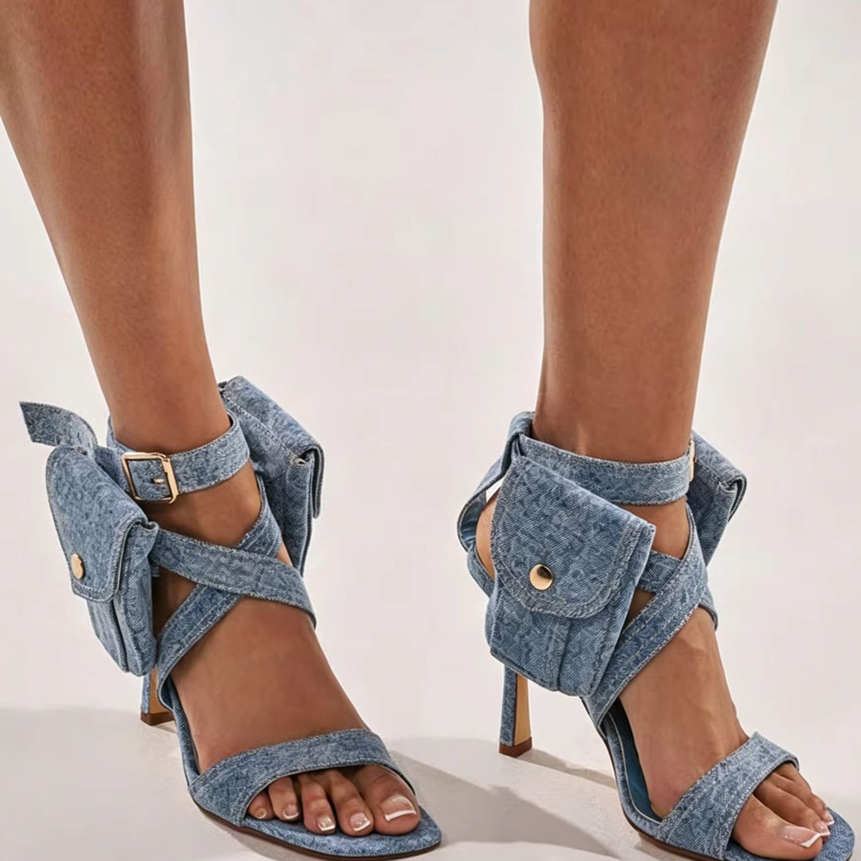 Sandali da donna blu in denim  - Street Fashion Y2K recensione e prezzo